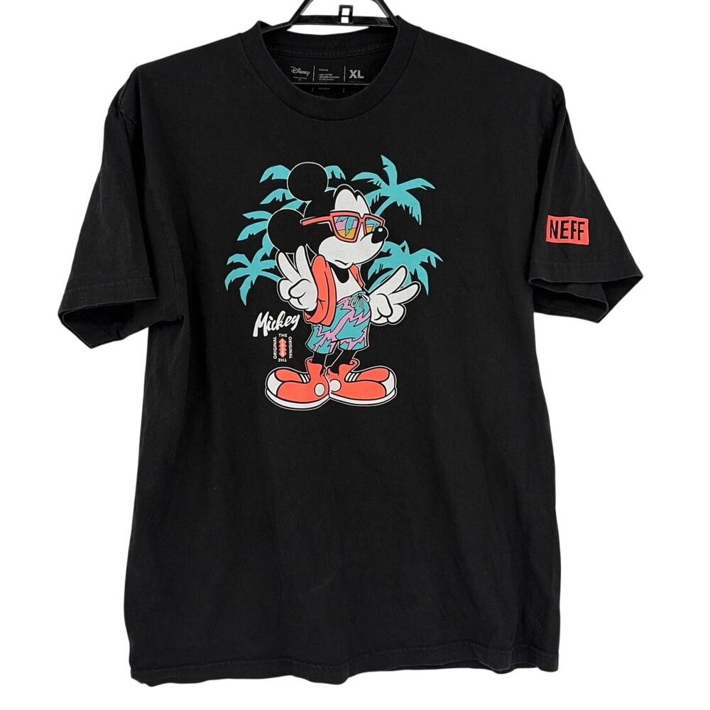 Disney Neff Mickey Mens T-Shirt Sz XL 90s Tropical Graphic Skater Streetwear